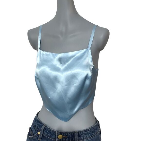 Hankerchief Crop Top Light Blue Medium - Picture 2 of 9